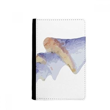Imagem de Porta-passaporte azul ilustração padrão vida marinha porta-passaporte notecase burse carteira capa porta-cartão, Multicolor
