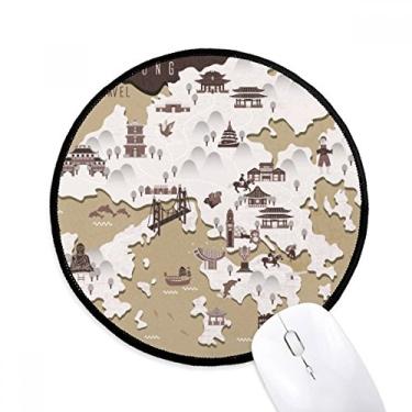 Imagem de DIYthinker Mapa de localização de Hong Kong China Mouse Pad Desktop Office Tapete redondo para computador