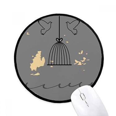 Imagem de DIYthinker Gaiola abstrata plantas arte padrão mouse pad desktop escritório tapete redondo para computador