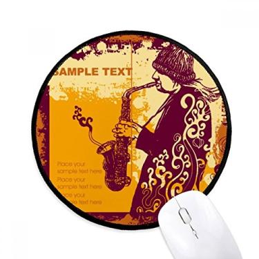 Imagem de Tapete de mouse Sax Jazz Music Street Culture Desktop Office Tapete redondo para computador