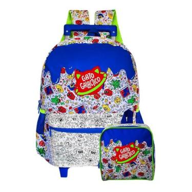 Mochila de costas infantil gato galactico para colorir clio em Promoção na  Americanas