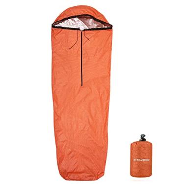Imagem de Saco de dormir de emergência leve impermeável e refletivo de calor saco de dormir térmico equipamento de sobrevivência para aventura ao ar livre acampamento caminhadas