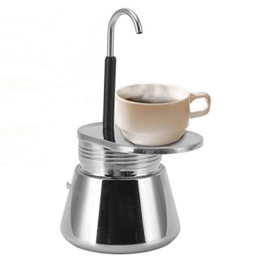 Imagem de 1 xícara de cafeteira moka, máquina de café expresso italiana de aço inoxidável fogão moka pote, máquina de café portátil de grande capacidade diy, 101 a 500 ml