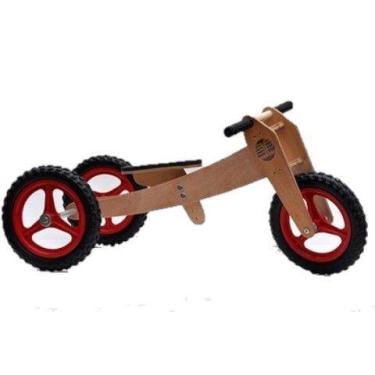 Imagem de Woodbike 3 Em 1 (Vermelha) Triciclo Infantil Bicicleta De Equilíbrio -