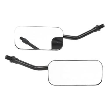 Imagem de Espelho retrovisor de motocicleta para guidão, kit de espelho retrovisor lateral amplo e transparente para para-choque de 38 mm de diâmetro interno (preto)
