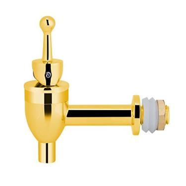Imagem de YEmirth torneira de dispensador, torneira de cobre, torneira de cobre para vinho, barril de cerveja, bebida, dispensador de bebida, torneira de substituição(Gold#12mm)
