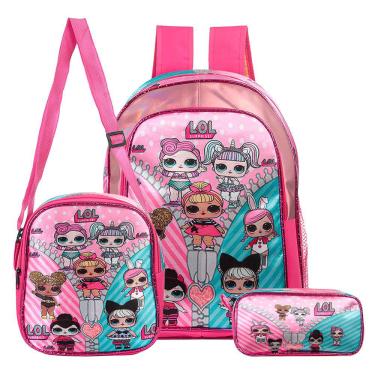 Kit Mochila Escolar Infantil Lol Bffs 4 Eva Com Rodinhas