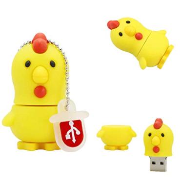 Imagem de Chicken Thumb Drive - Yellow Chicken USB Drive - Cute USB Flash Drive - Chick Pen Drive para armazenamento de fotos/vídeos/dados - Personagens de desenho animado - Presentes de volta às aulas e faculdade (16 GB) (galina)