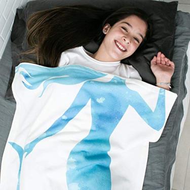 Imagem de Coisas de Nine Cobertor Sou Sereia Branco Amarelado Com Estampa Colorida Único