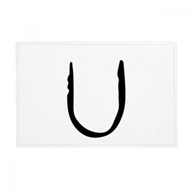 Imagem de DIYthinker Tapete para porta de banheiro com silhueta preta de Upsilon com alfabeto grego