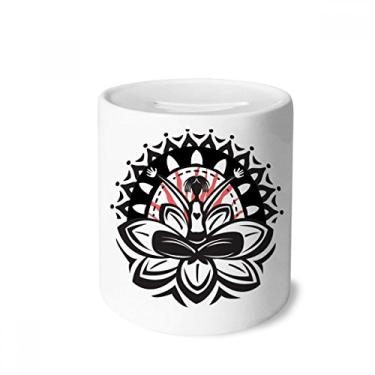 Imagem de DIYthinker Caixa de dinheiro mexicana com desenho de lótus Celebrate Mexico Porta-moedas de cerâmica presente de cofrinho