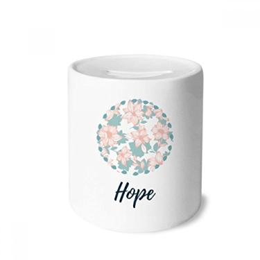 Imagem de DIYthinker Caixa de moedas de cerâmica para caixa de dinheiro com tinta de flor de curaçao azul presente de cofrinho