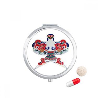 Imagem de Caixa de comprimidos tradicional chinesa com padrão de pipa e bolso para remédios