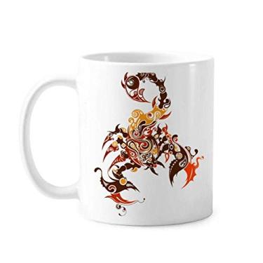 Imagem de Caneca colorida com desenho de animal escorpião caneca cerâmica café porcelana louça