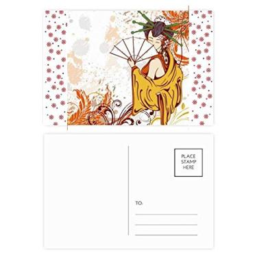 Imagem de JapanFan Leaves Cartão postal Decoração à mão Natal Flor Celebração Cartão postal Bênção