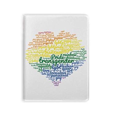 Imagem de Diário de capa macia para caderno Rainbow Heart Love Lgbt Wordcloud