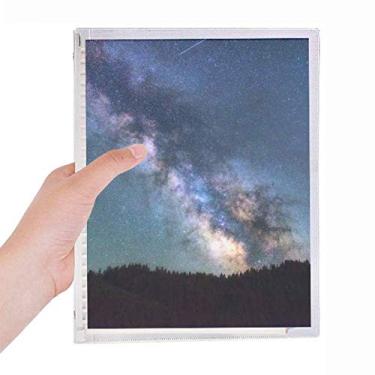 Imagem de Caderno de anotações Blue Dark Stars Clouds com folhas soltas e diário recarregável