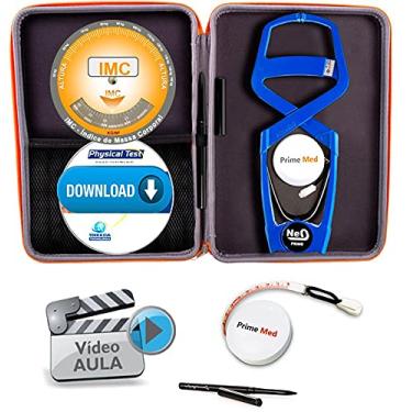 Imagem de Adipômetro Clínico Neo Prime Med Azul + Estojo Luxo + Trena corporal + Lápis de marcação + Disco IMC + Software Physical Test
