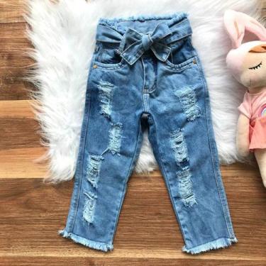 Imagem de Calça Jeans Menina Destroyed Clochard Infantil Moda Linda - Dany E Dan