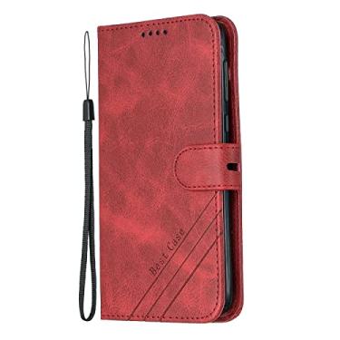 Imagem de Compatible with Motorola Moto G6（2018） Wallet Case, PU Leather Phone Case Magnetic Flip Folio Leather Case Card Holders [Shockproof TPU Inner Shell] Protective Case (Color : Rojo)