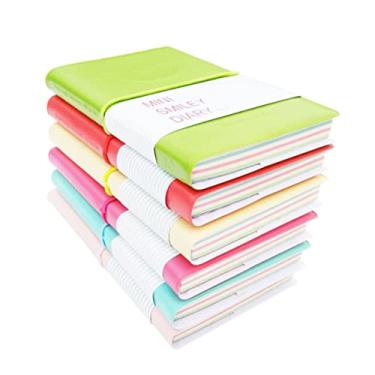 Imagem de NUOBESTY caderno coreano planejador de aula do professor agenda livro 2020 scro papel colorido bloco de anotações caderno de couro pu caderno com páginas coloridas rosto sorridente resina