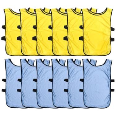 Imagem de Kisangel Sports Pinnies Basketball Practice Jersey Futebol Scrimmage Colete de Treino de Secagem Rápida Colete de Equipa Desportiva para Jogos de Construção de Equipas Futebol Amarelo Azul, Cores sortidas, 63.00X43.00X0.10CM