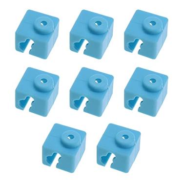 Imagem de 8 peças de meias de silicone para impressora 3D para E3D-V5/Anycubic Kossel/Mega I3/I3-X/I3-S/ 4Max PRO bloco de alumínio de aquecimento azul