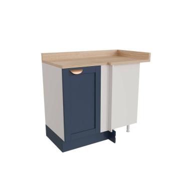 Imagem de Balcão de Canto Reto 1 Porta Arizona Cabecasa Madeiramadeira Branco/Azul