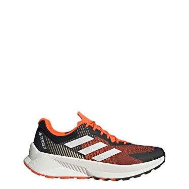 Imagem de adidas Tênis de corrida masculino Terrex Soulstride Flow Trail, Preto/Branco Cristal/Laranja Impacto, 41