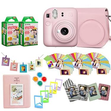 Imagem de Fujifilm Câmera instantânea Instax Mini 12 + kit de acessórios de design profissional com capa protetora, molduras magnéticas, álbum, kit de design de molduras (40 folhas) (rosa flor)