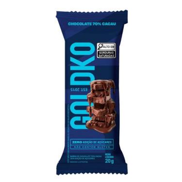 Imagem de Barra De Chocolate 70% Cacau Zero Adição De Açúcares 20G - Goldko