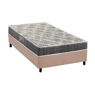 Imagem de  Cama Box Solteiro: Colchão Espuma Anjos Ezequiel + Base CRC Suede Clean(88x188)
