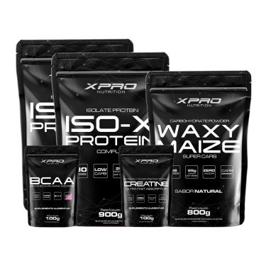 Imagem de Kit 2x Whey Protein Iso-X Complex 900g + bcaa 100g + Creatina 100G + Waxy Maize 800g -xpro Nutrition