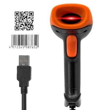 Imagem de CIADAZ Leitor de código de barras portátil 1D / 2D / QR Leitor de código de barras com fio USB Manual/digitalização contínua Sensor de imagem CMOS Suporte código de papel/código de tela PDF417