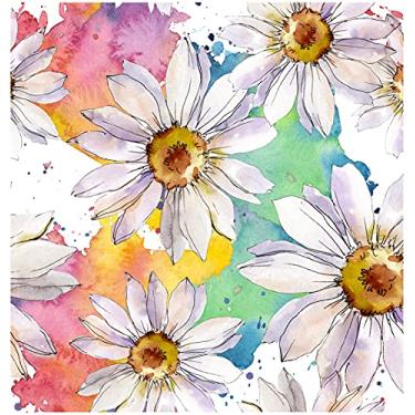 Imagem de Blooming Wall DPY38 Papel de parede multicolorido margarida branca autoadesivo floral pré-colado mural de parede decoração de parede