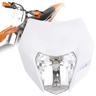 Imagem de AnXin Farol de bicicleta sujo, farol de motocicleta universal para SX SXF XC XCW EXC XCF CRF YZF KLX RMZ TX 50 85 125 150 250 300 350 450 500 525 Enduro Supermoto branco