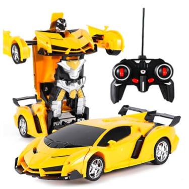 Imagem de Carrinho de controle remoto 2 em 1 transforma em robô carro