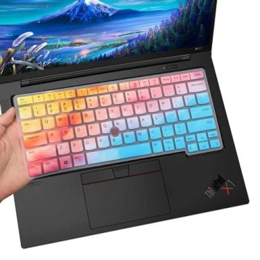 Imagem de Capa de teclado para Lenovo Thinkpad x1 Carbon Gen 11/10 35.6 cm, ThinkPad T14 & T14s Gen 4/3, ThinkPad L14 e P14s Gen 3, ThinkPad X1 Yoga Gen 8/7, Thinkpad E14 Gen 5 Teclado para laptop
