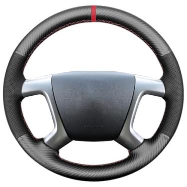 Imagem de Loncky Capa de volante de couro para Chevrolet 2008-2013 Silverado 1500 /Silverado 2500 3500/2007-2014 Tahoe/2007-2014 Suburban 1500/2007-2013 Avalanche 1500/2009-2014 015 Travessia erse/Express