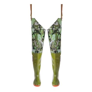 Imagem de Waders Botas De PVC À Prova D'água Para Homens E Mulheres, Botas De Cano Alto Para Pesca E Caça, Botas Leves De 80 Cm Com Sola Antiderrapante(Green,37 EU)