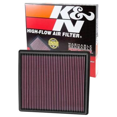 Imagem de K&N Filtro de ar do motor: Alto desempenho, premium, lavável, filtro de ar de substituição para carro: Compatível com Chevy/Buick 2013-2019 (Impala, Regal), 33-2497