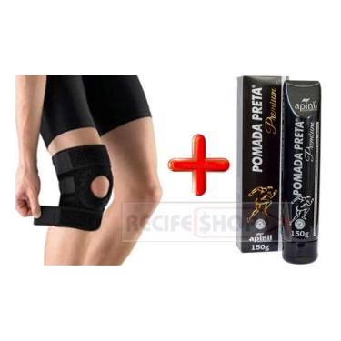 Imagem de Pomada Preta Bisnarga 150g + Joelheira Neoprene Ajustavel - Apinil
