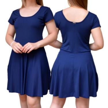 Imagem de Maiô/vestido Com Saia Embutida Com Bojo Moda Praia Evangélica UV50+ To