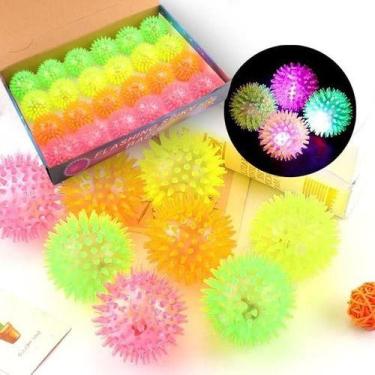 Imagem de Kit 24 Brinquedos Pet Bola Led Pisca E Som Cães Para Petshop - Bacon B