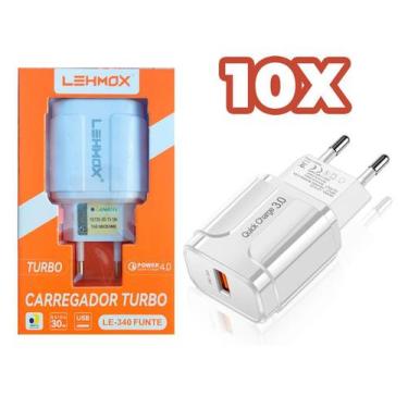 Imagem de 10x Carregador Fonte usb de Tomada Turbo 5v CQ 4.0  - Lehmox
