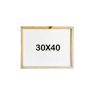 Imagem de Quadro Branco Lousa 30x40cm De Parede Moldura Madeira Escrever Anotaçõ