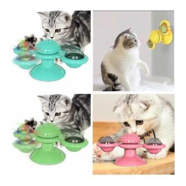 Imagem de Brinquedo Interativo Giratório P/ Gato Bolinha Catnip Pisca - LAMIZA, 