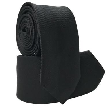 Imagem de Gravata Social Risco Fino Padrinho Evento - RPires, Preto risco fino