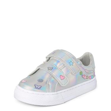 Imagem de The Children's Place Tênis casual de cano baixo para bebês meninas, Doodle prateado, 19