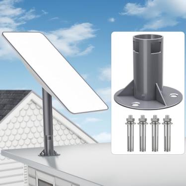 Imagem de Base fixa para Starlinnk Gen2, suporte de poste Starlinnk Gen2 (modelo curto), adaptador de tubo de aço inoxidável StarlinnkV2, kit de montagem Starlink para receptor StarlinnkGen 2 - cinza escuro